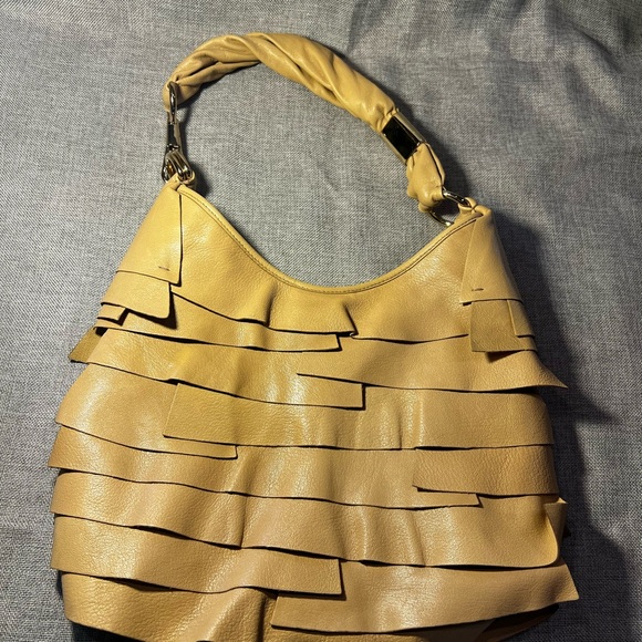 YSL Yves Saint Laurent Beige Leather St. Tropez Hobo Purse - Picture 8 of 12